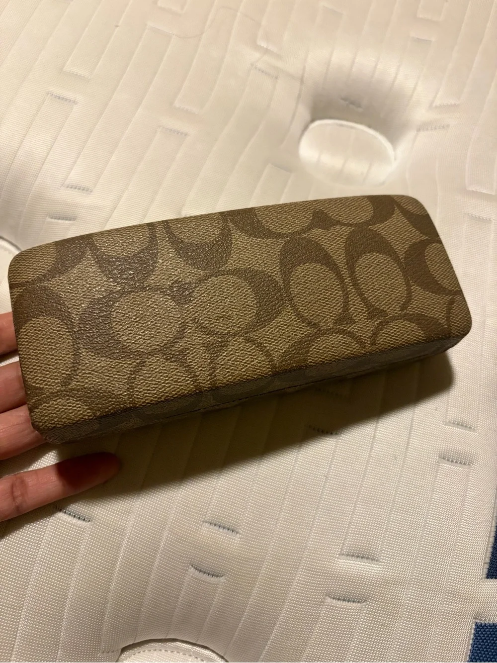 Coach Brown Signature Monogram Glasses Hard Case